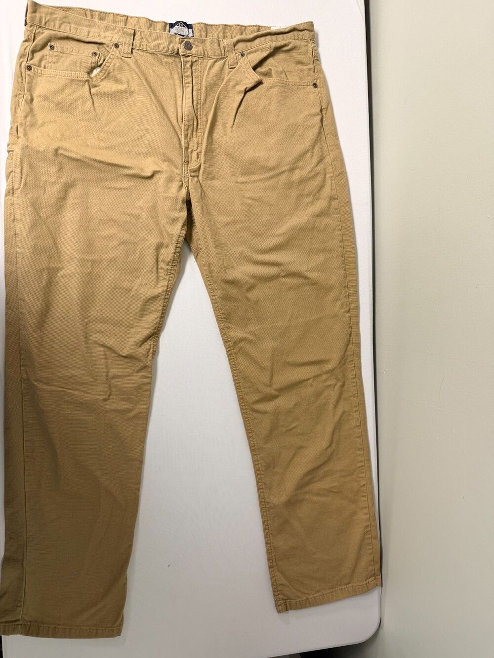 Diamond Gusset Canvas Pants Mens 40x34 Made in USA Khaki Workwear